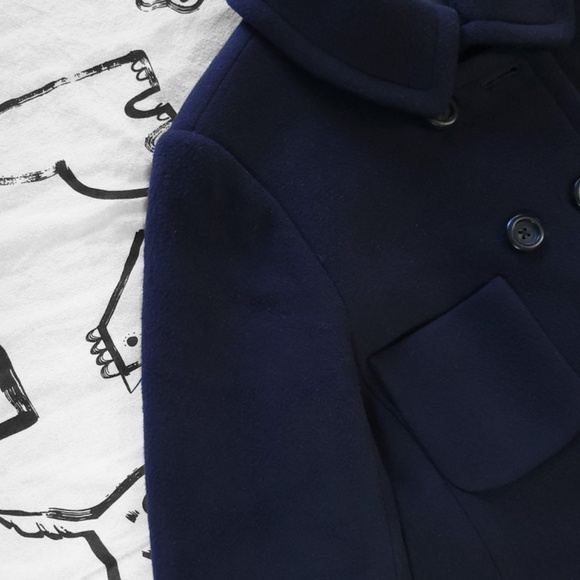J. Crew Dark Blue Navy Double-Breasted Wool Pea Coat Women Size 6 - Picture 12 of 12